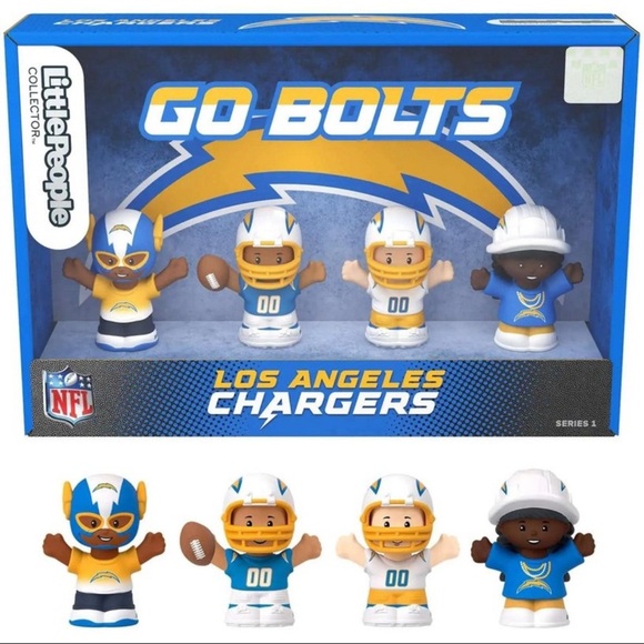 Fisher Price Little People x NFL Collector Los Angeles Chargers Figure 4-Pack - Picture 1 of 16
